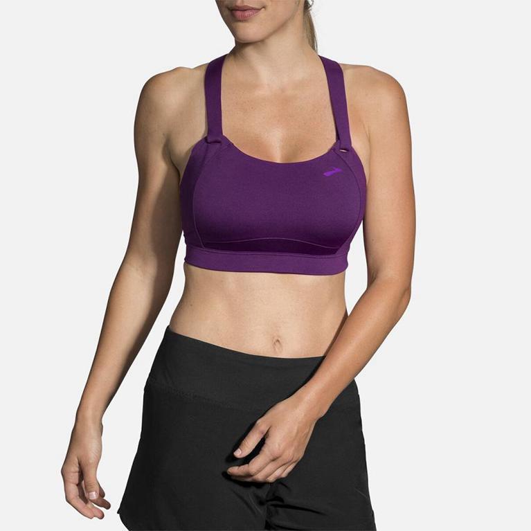 Brooks Juno Sports - Womens Running Bra - Purple (67893AQKN)